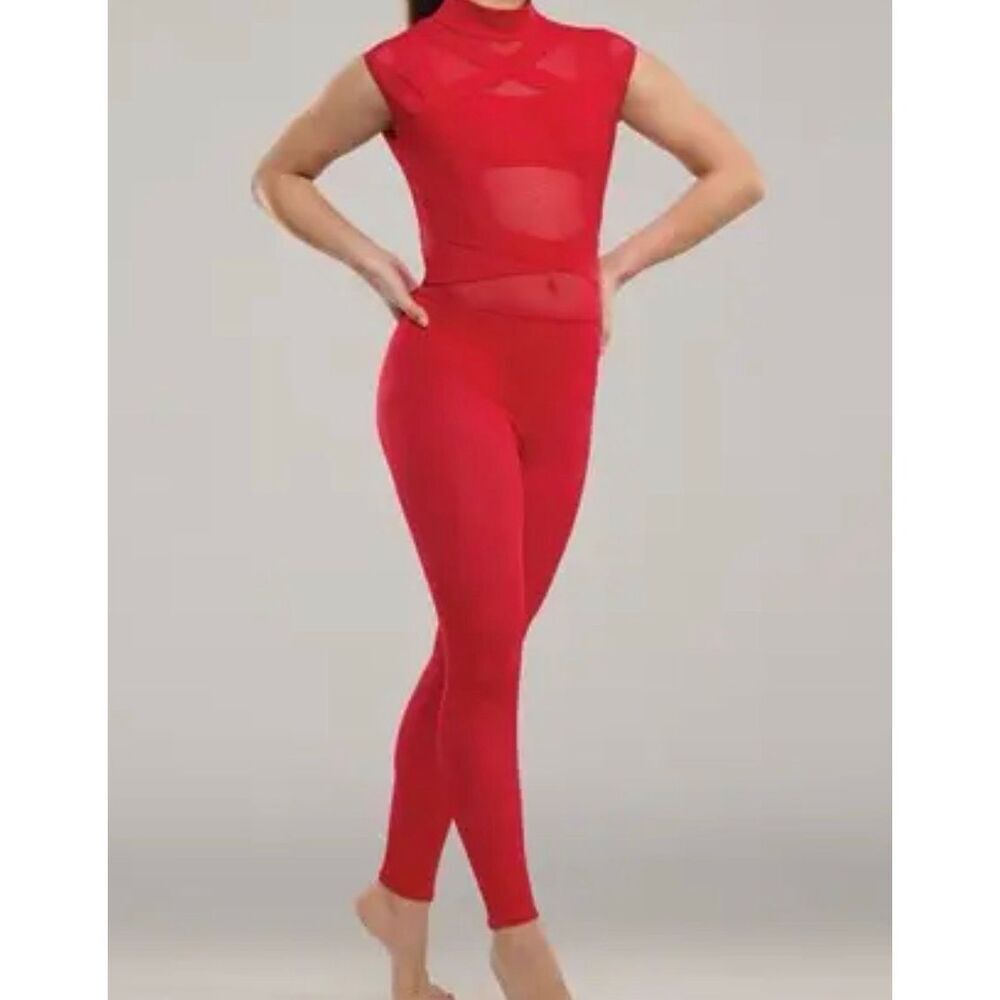Weissman Cap Sleeve Open Back Strappy Black Unitard Size US XSA (Extra Small Adu